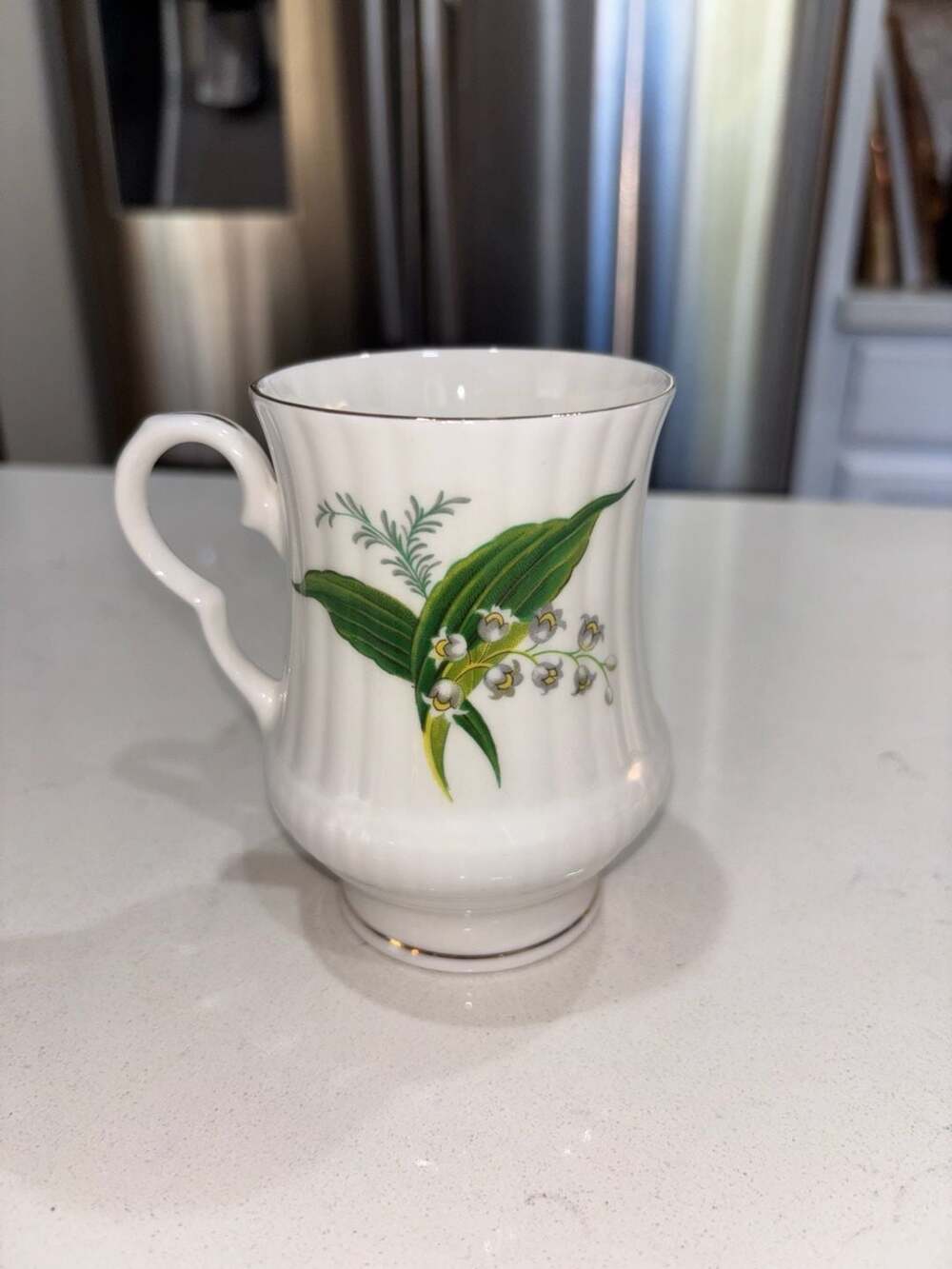 Hammersley Royal Worcester Spode Bone China Lily of the Valley Fluted Tea Cup
